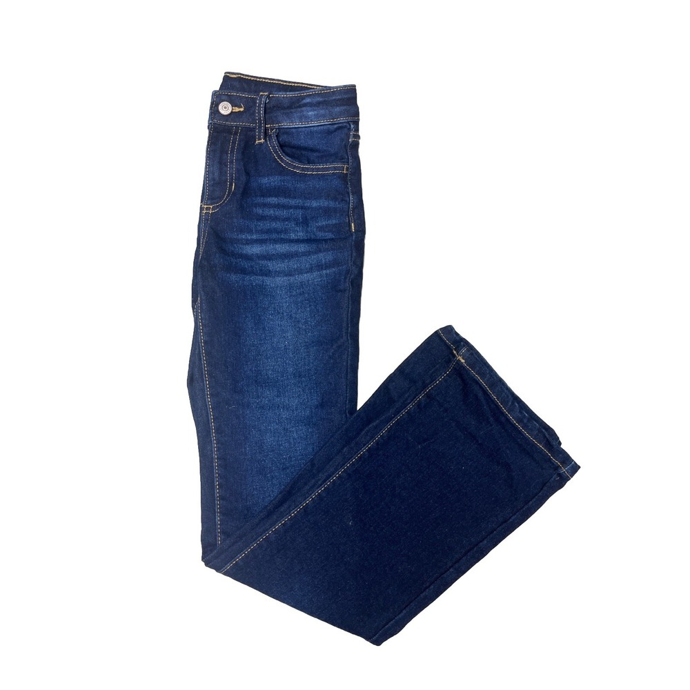 Girls Size 10 Jumpin Beans Dark Blue Flare Jeans, Snap Button Closure Adjustable